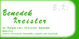 benedek kreisler business card